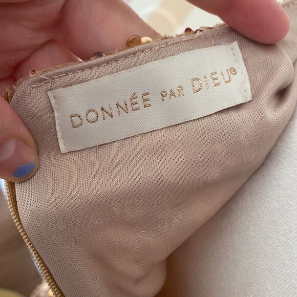Donnee Par Dieu 'Scarlett' Gold Sequin Gown Size Large - Picture 11 of 15